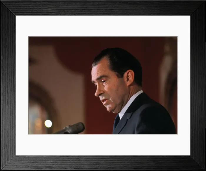Framed Print : Richard Nixon During News Conference Framed Print : Richard Nixon During News Conference