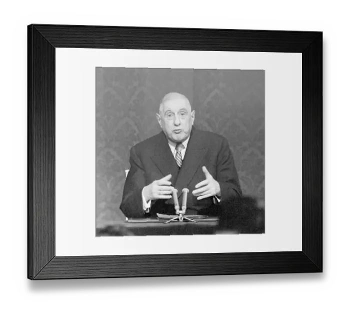 Framed Print : Charles De Gaulle At Press Conference Framed Print : Charles De Gaulle At Press Conference