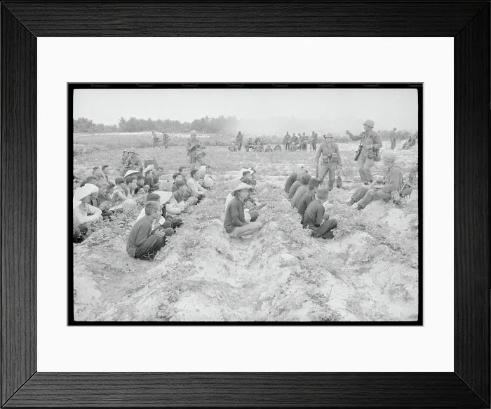 Framed Print : Soldiers Guarding Captured Viet Cong Suspects