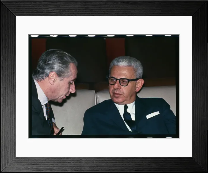 Framed Print : Jacques Tine Speaking with Arthur Goldberg Framed Print : Jacques Tine Speaking with Arthur Goldberg