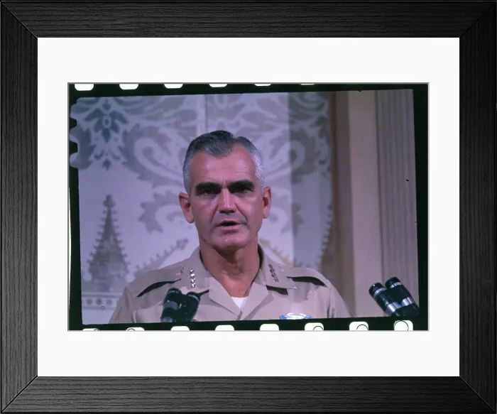 Framed Print : William Westmoreland Speaking at a Press Conference