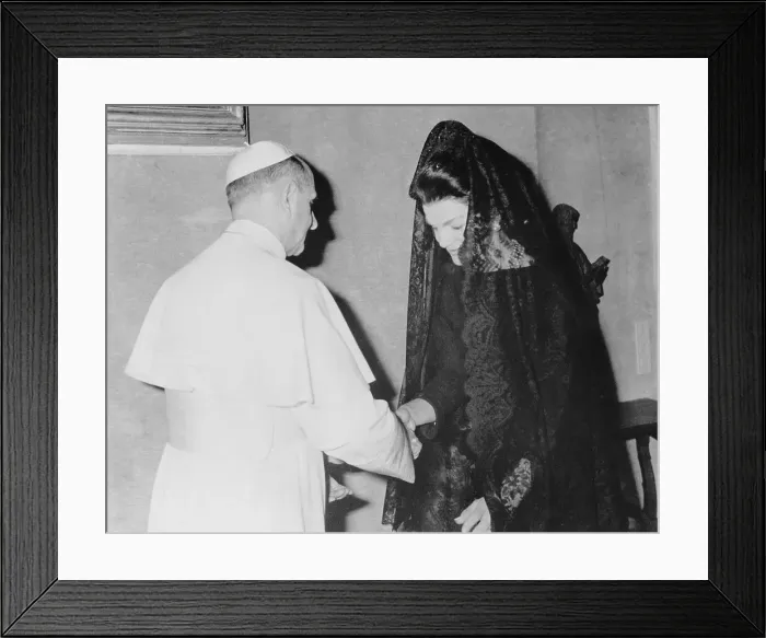 Framed Print : Jacqueline Kennedy Visiting Pope Paul VI