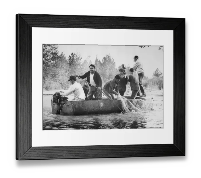 Framed Print : Native Americans Fishing from Nisqually River Framed Print : Native Americans Fishing from Nisqually River