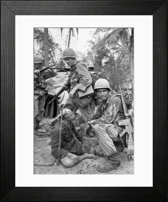 Framed Print : Soldiers Dragging Vietcong from Bunker Framed Print : Soldiers Dragging Vietcong from Bunker
