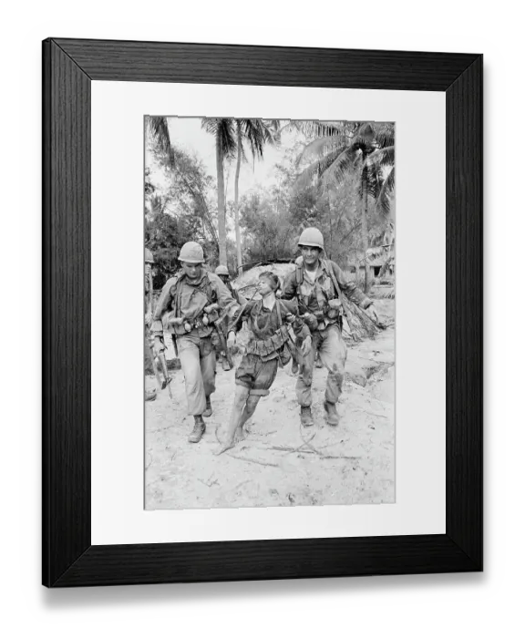 Framed Print : Soldiers Dragging Vietcong from Bunker Framed Print : Soldiers Dragging Vietcong from Bunker