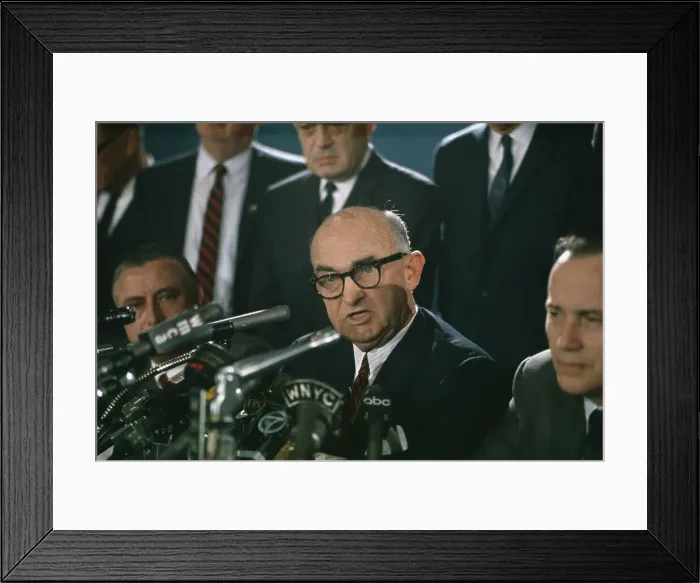 Framed Print : Michael Quill Speaking at a Press Conference Framed Print : Michael Quill Speaking at a Press Conference