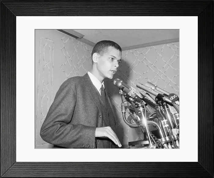Framed Print : Julian Bond Speaking at a Press Conference Framed Print : Julian Bond Speaking at a Press Conference