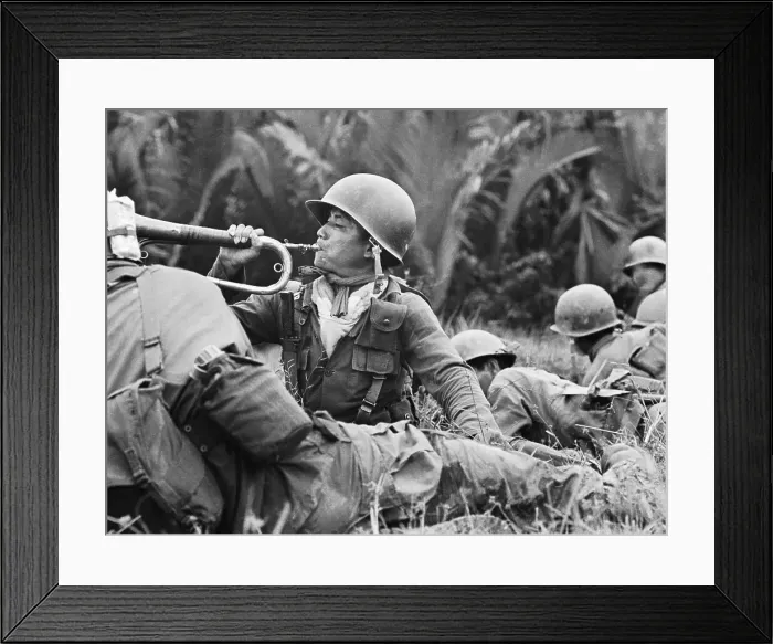 Framed Print : Vietnamese Bugler Sounds Call For Charge Framed Print : Vietnamese Bugler Sounds Call For Charge