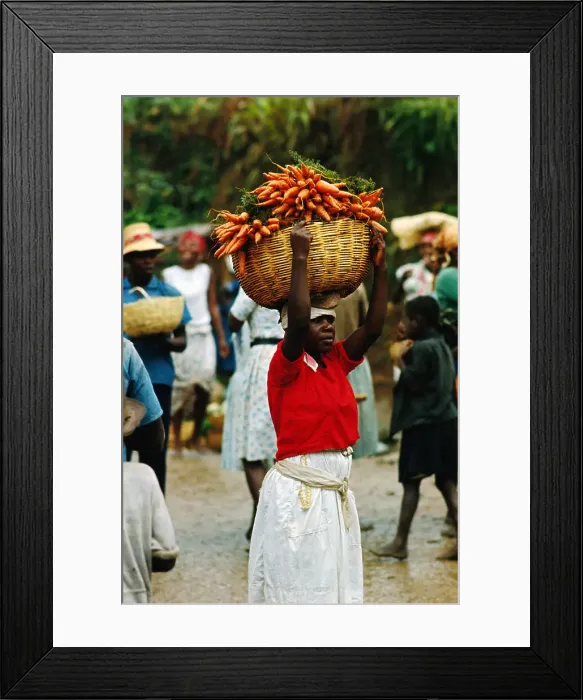 Framed Print : Haitian Woman Selling Carrots Framed Print : Haitian Woman Selling Carrots