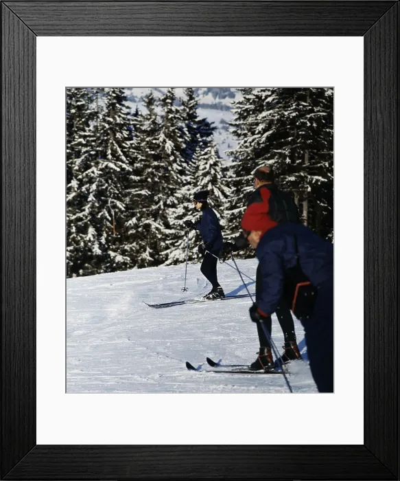 Framed Print : Jackie Kennedy Skiing During Vacation Framed Print : Jackie Kennedy Skiing During Vacation
