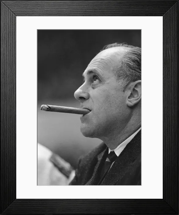Framed Print : Coach Red Auerbach with Long Cigar in His Mouth Framed Print : Coach Red Auerbach with Long Cigar in His Mouth