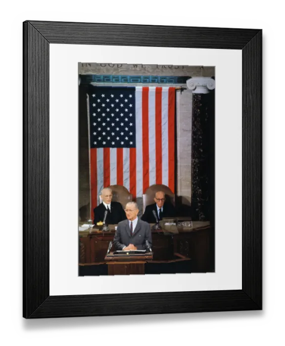Framed Print : President Lyndon Johnson Delivering State of Union Address Framed Print : President Lyndon Johnson Delivering State of Union Address