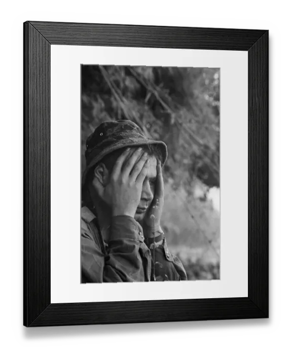 Framed Print : Exhausted Soldier Framed Print : Exhausted Soldier