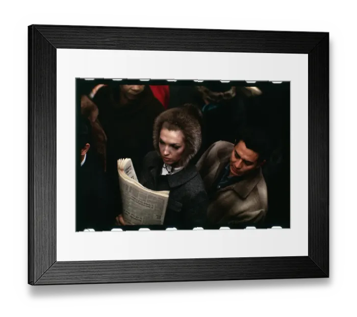 Framed Print : Commuters Waiting in Line Framed Print : Commuters Waiting in Line