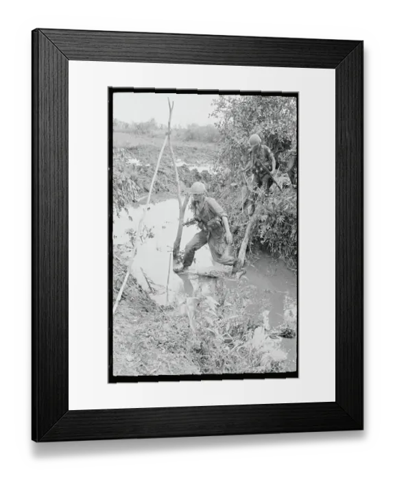 Framed Print : American Troops Traveling Vietnamese Delta by Foot Framed Print : American Troops Traveling Vietnamese Delta by Foot