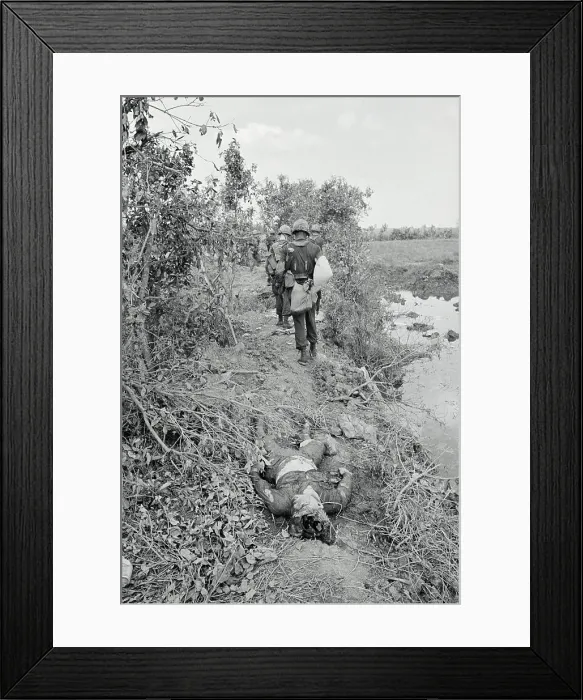 Framed Print : American Troops Traveling Vietnamese Delta by Foot Framed Print : American Troops Traveling Vietnamese Delta by Foot