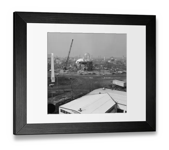 Framed Print : Demolition of World's Fair Grounds Framed Print : Demolition of World's Fair Grounds