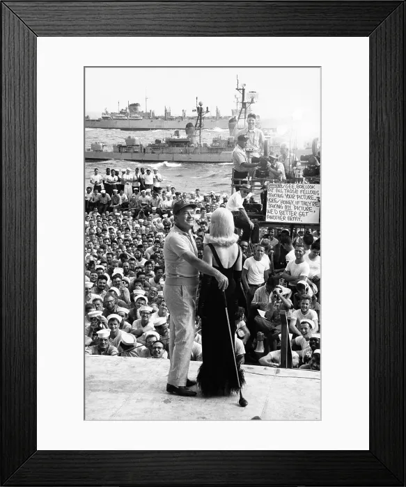Framed Print : Bob Hope Entertaining Soldiers Framed Print : Bob Hope Entertaining Soldiers