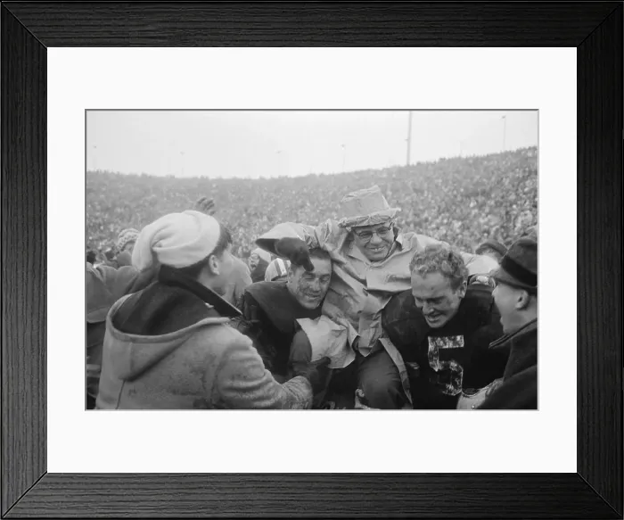 Framed Print : Coach Vince Lombardi Celebrating Win Framed Print : Coach Vince Lombardi Celebrating Win