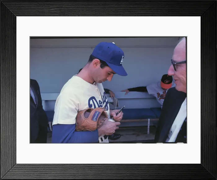 Framed Print : Sandy Koufax Signing Baseball