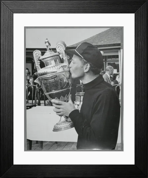 Framed Print : Bobby Cole Kissing Trophy Framed Print : Bobby Cole Kissing Trophy