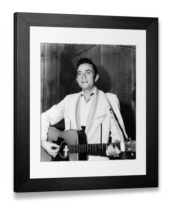 Framed Print : Singer Johnny Cash Playing Guitar on Television Special Framed Print : Singer Johnny Cash Playing Guitar on Television Special