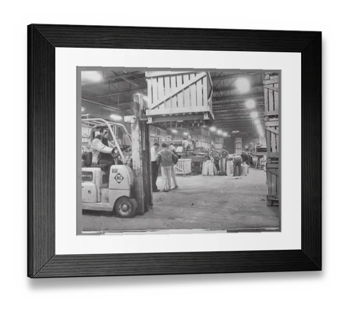 Framed Print : Men Working in a Food Plant Framed Print : Men Working in a Food Plant