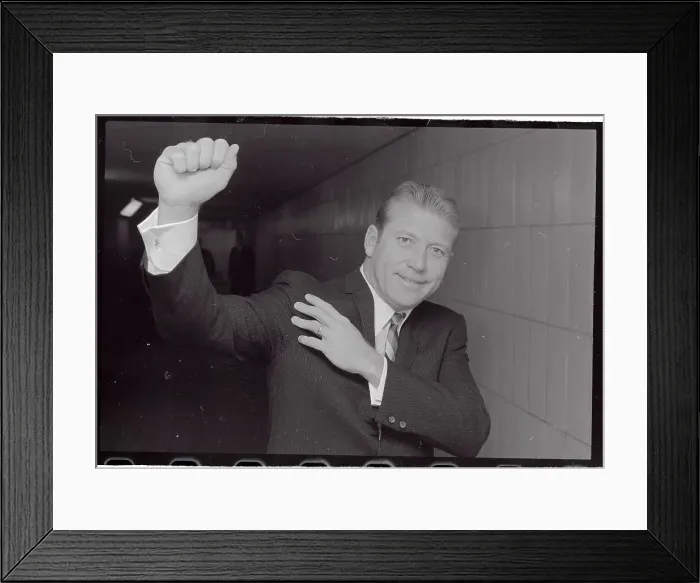 Framed Print : Mickey Mantle Holding Shoulder up in Camera View Framed Print : Mickey Mantle Holding Shoulder up in Camera View