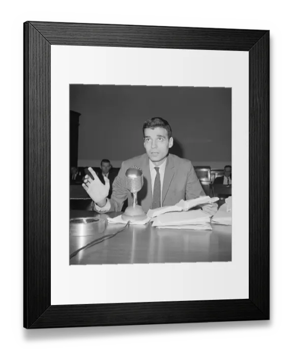 Framed Print : Ralph Nader Sitting at Microphone Framed Print : Ralph Nader Sitting at Microphone