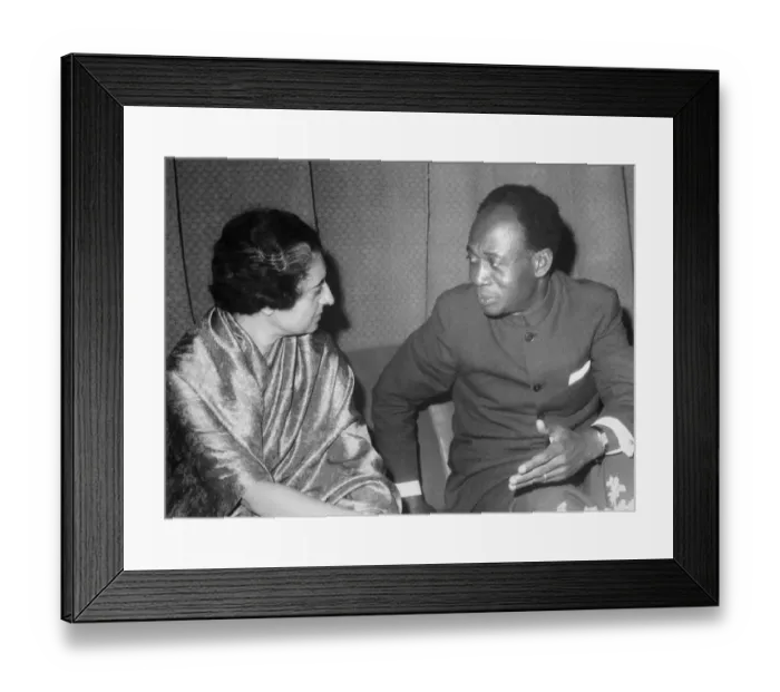 Framed Print : Indira Gandhi Having Conversation with Kwamme Nkrumah Framed Print : Indira Gandhi Having Conversation with Kwamme Nkrumah