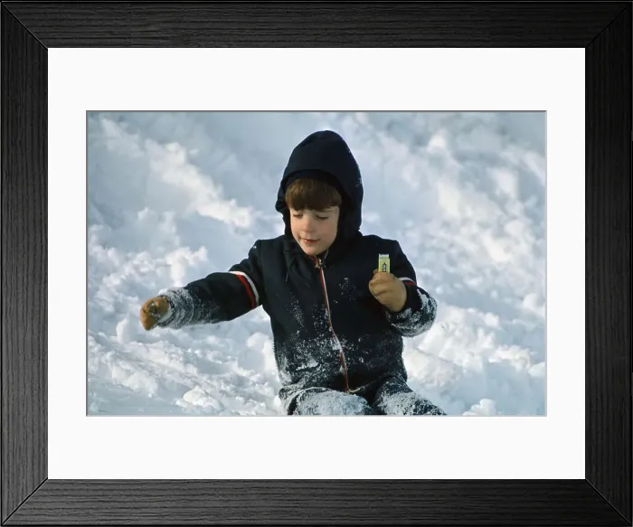 Framed Print : John F Kennedy Jr Frolicking in Snow Framed Print : John F Kennedy Jr Frolicking in Snow