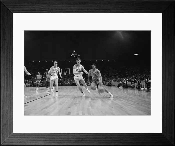 Framed Print : Basketball Players in Action on Court Framed Print : Basketball Players in Action on Court