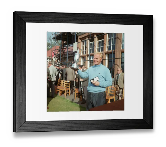 Framed Print : Portrait of Jack Nicklaus Holding Trophy