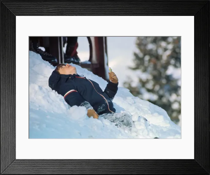 Framed Print : John F Kennedy Jr Frolicking in Snow Framed Print : John F Kennedy Jr Frolicking in Snow
