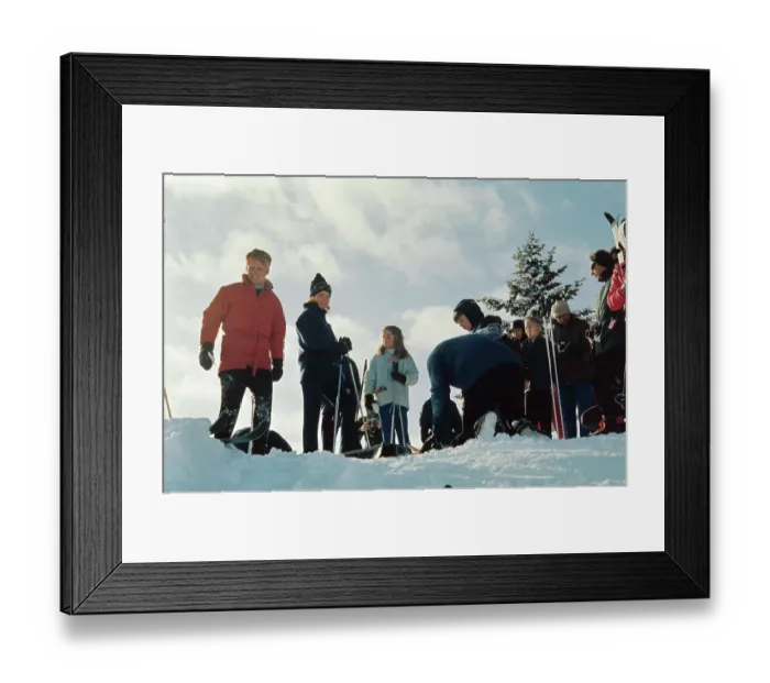 Framed Print : Kennedy Family During Winter Vacation Framed Print : Kennedy Family During Winter Vacation