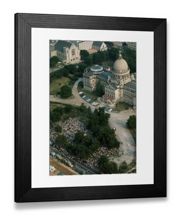 Framed Print : Aerial View of Freedom Marchers