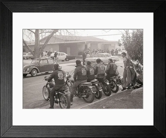 Framed Print : Roaming Saints on Parked Motorcycles Framed Print : Roaming Saints on Parked Motorcycles