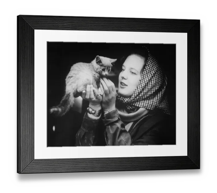 Framed Print : Denmark's Princess Margrethe Holding Cat