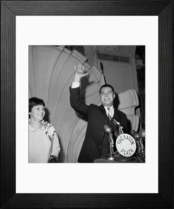 Framed Print : Edward W. Brooke Waving From Podium Framed Print : Edward W. Brooke Waving From Podium