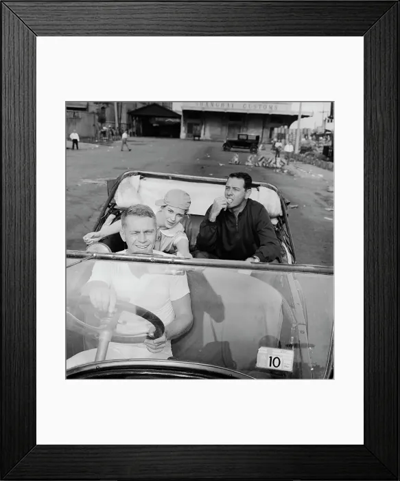 Framed Print : McQueen Driving Candice Bergen And Richard Crenna Framed Print : McQueen Driving Candice Bergen And Richard Crenna
