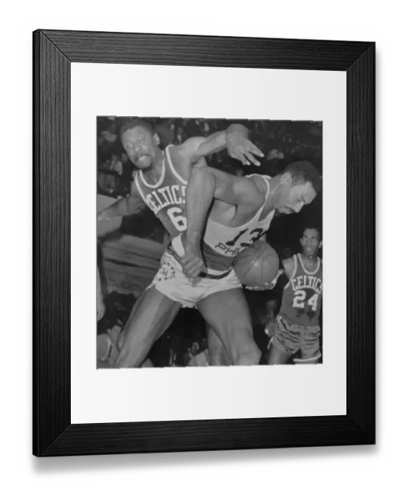 Framed Print : Bill Russell and Wilt Chamberlain in Basketball Action Framed Print : Bill Russell and Wilt Chamberlain in Basketball Action