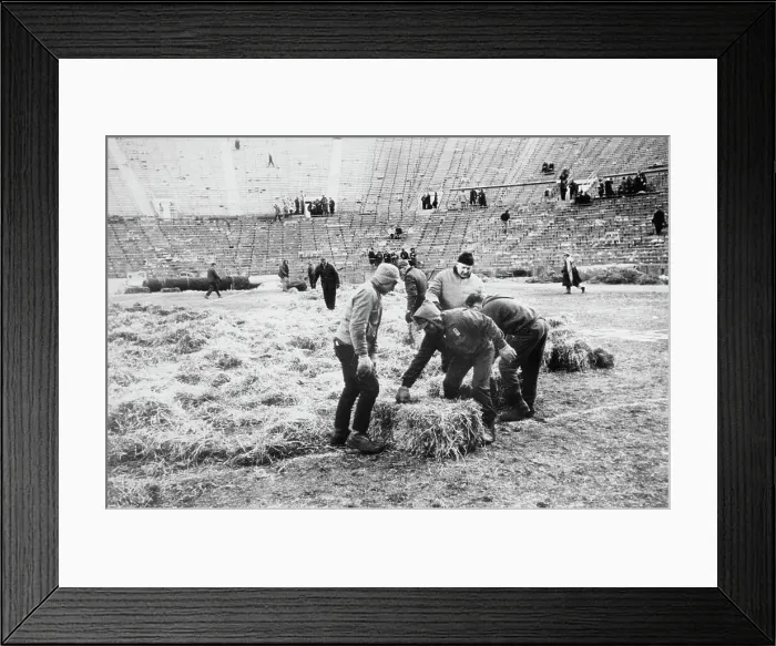 Framed Print : Workmen Prepare Lambeau Field Framed Print : Workmen Prepare Lambeau Field
