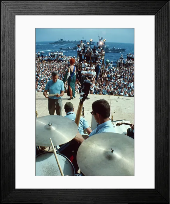 Framed Print : Kay Stevens Performing For Servicemen Framed Print : Kay Stevens Performing For Servicemen