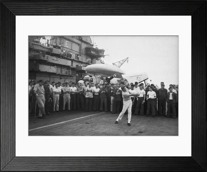 Framed Print : Bob Hope Playing Golf on Flight Deck Framed Print : Bob Hope Playing Golf on Flight Deck