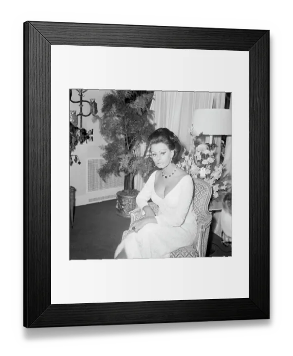 Framed Print : Sophia Loren and Carlo Ponti Relaxing Before Premiere