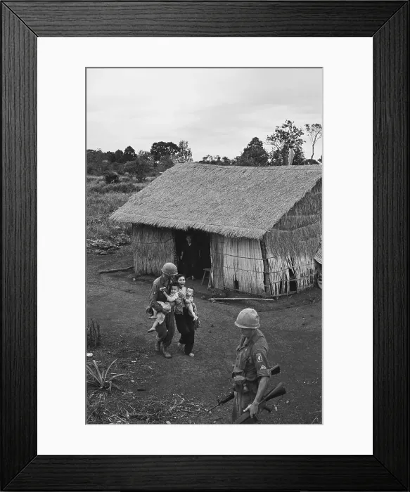 Framed Print : American Paratroopers Evacuating Vietnamese Family Framed Print : American Paratroopers Evacuating Vietnamese Family
