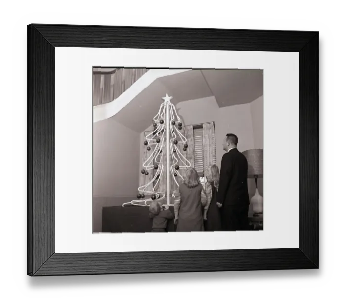 Framed Print : Children Look at Copper Tube Christmas Tree Framed Print : Children Look at Copper Tube Christmas Tree