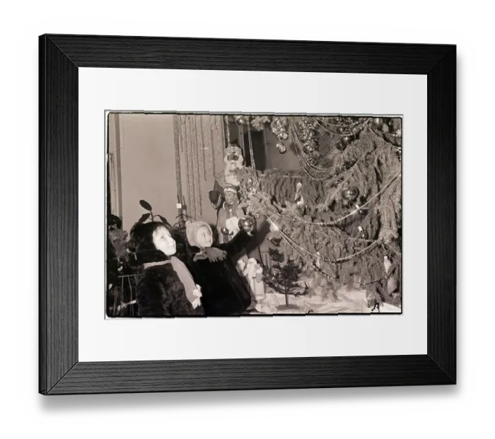 Framed Print : Children Looking at Christmas Tree Framed Print : Children Looking at Christmas Tree
