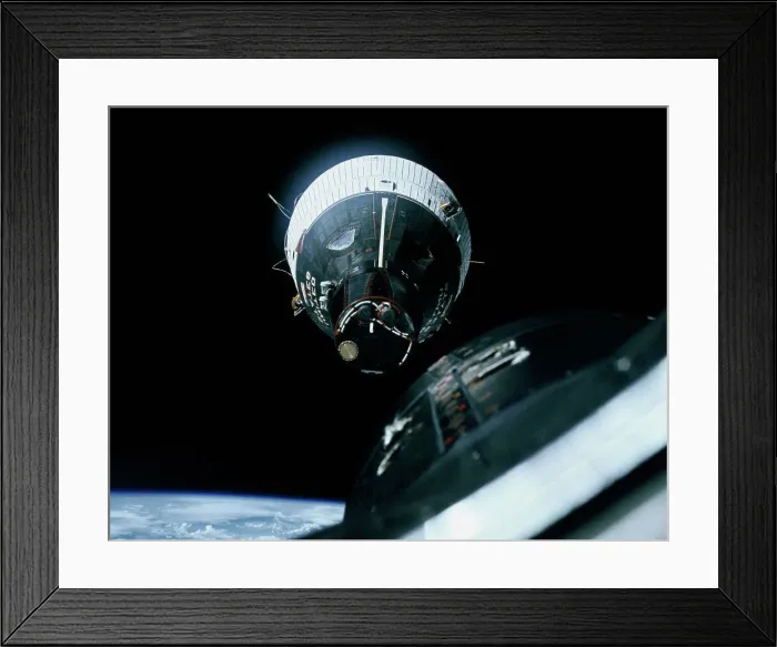 Framed Print : Spacecraft Hovering in Space Framed Print : Spacecraft Hovering in Space
