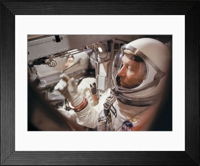 Framed Print : Astronauts Preparing in Cross-Hatch Framed Print : Astronauts Preparing in Cross-Hatch